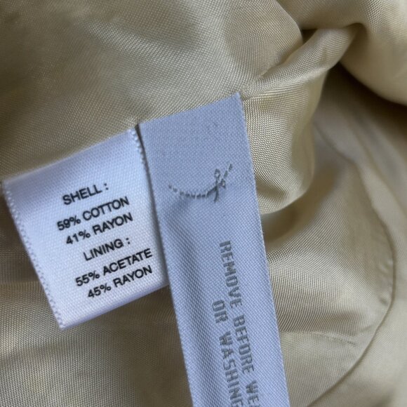 Ann Taylor Yellow Tweed Raw Edge Fringe Fitted Blazer Jacket Size 4 Petite - Picture 6 of 7